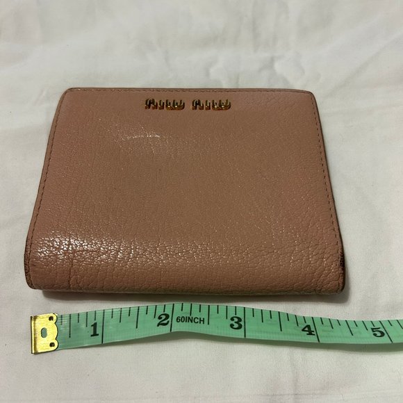 Pink Miu Miu Fold Over Snap Wallet - Picture 13 of 14